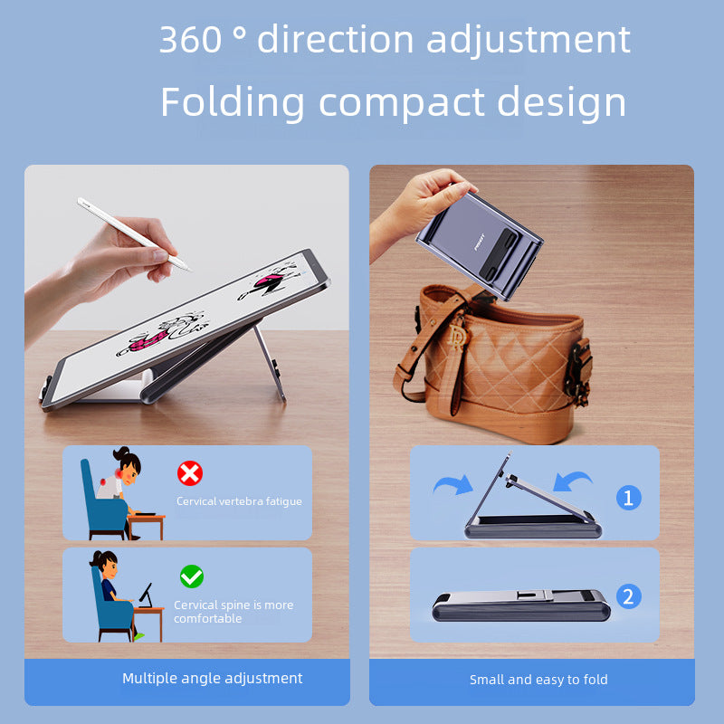 Mobile phone stand desktop lazy stand aluminum metal alloy folding learning reading live broadcast tablet computer stand wholesale