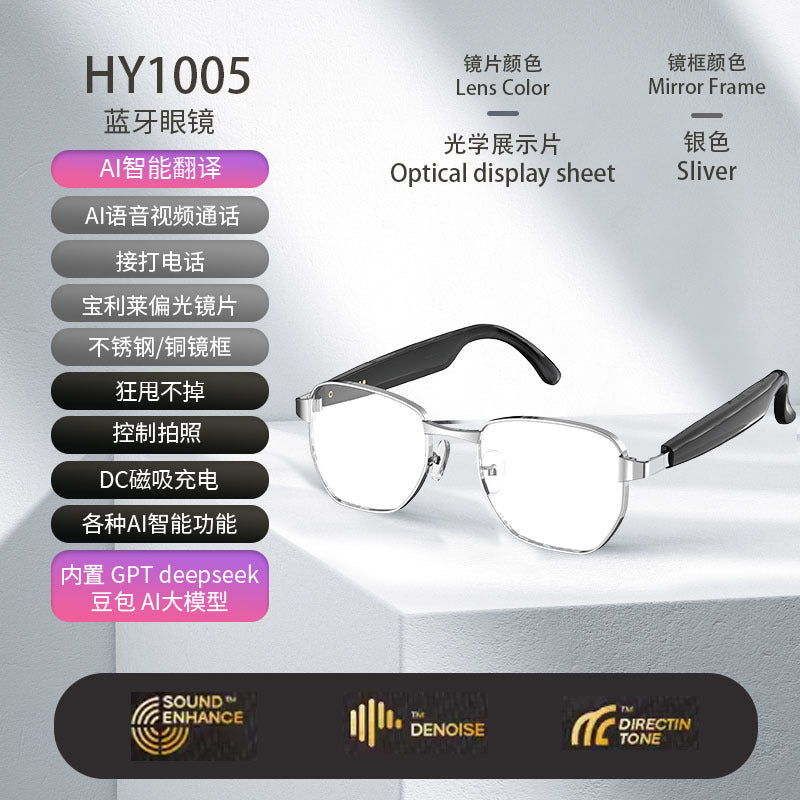 AI Smart Sunglasses – Real-Time Translation, Bluetooth & Music