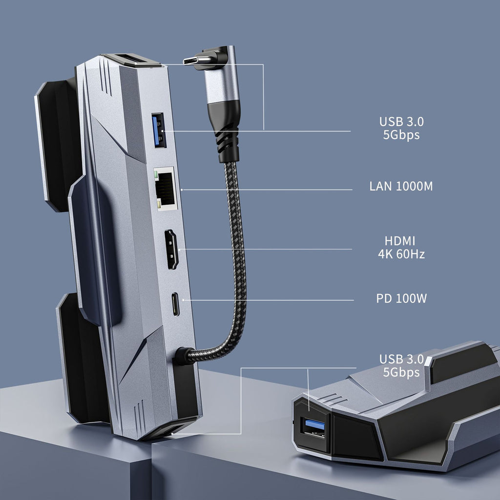 typec docking station steamdeck Nintendo video game base bracket PSP Gigabit 6 in1 expansion Dock 4K