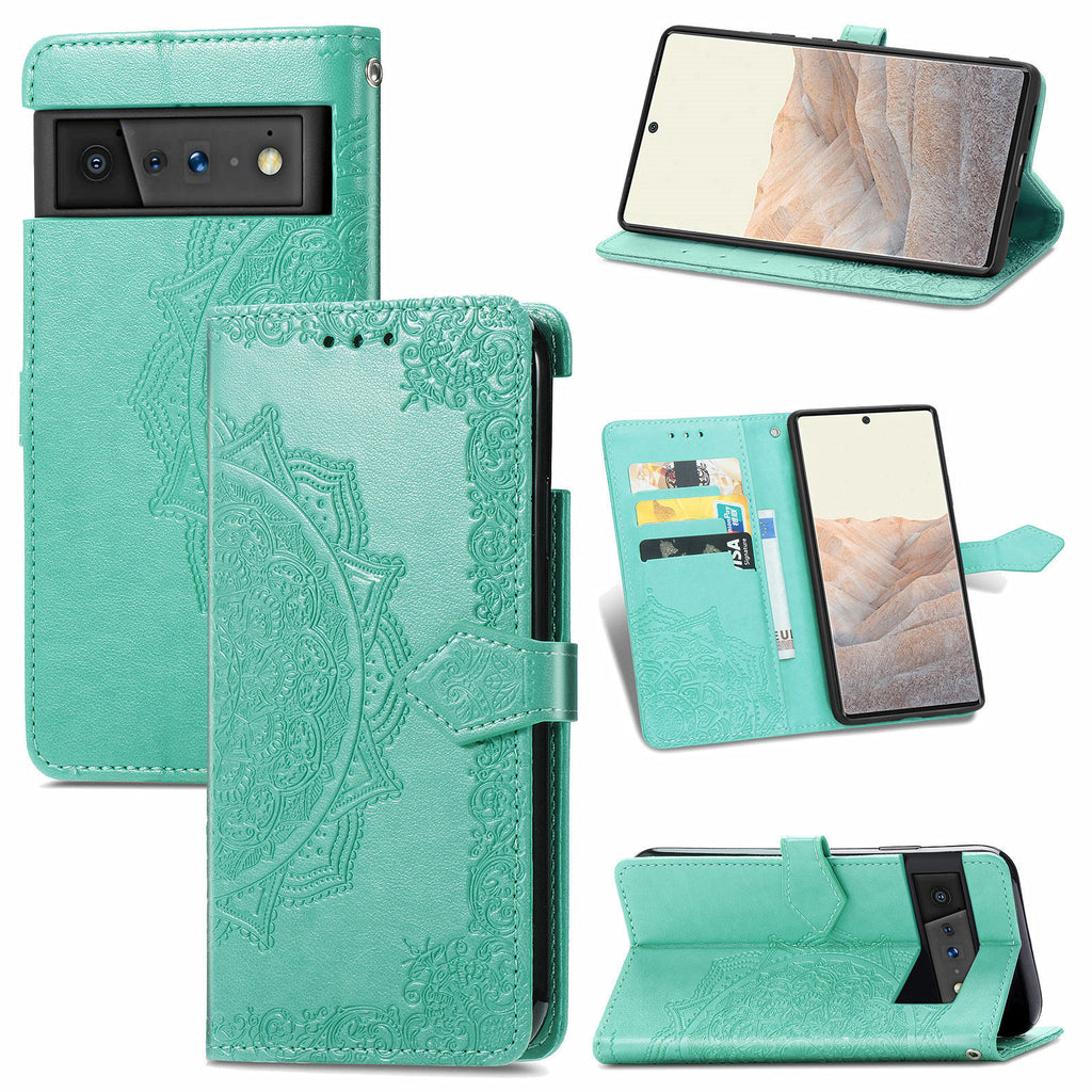 Applicable to Google pixel6 mobile phone leather case with card slot Google Pixel 6Pro flip leather printing leather case