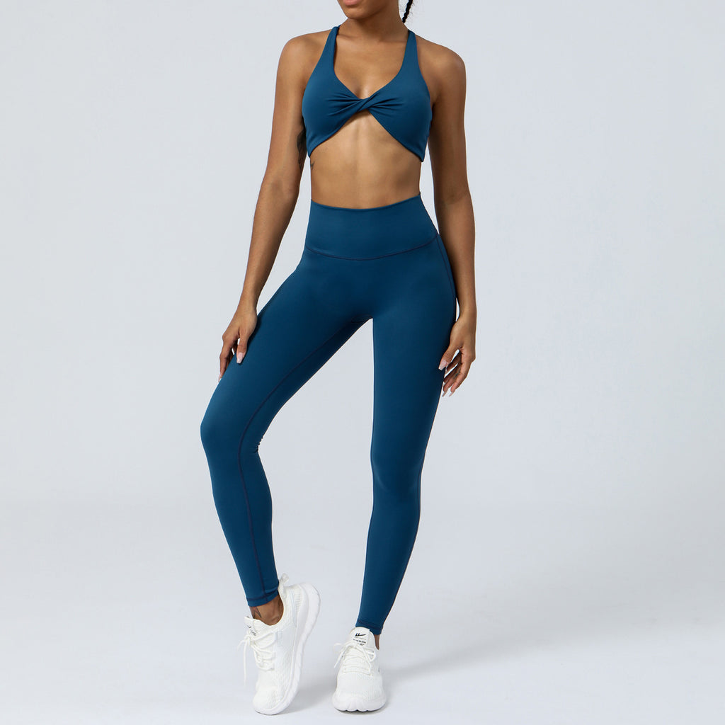 Cross-border European and American yoga clothes suit high waist hip lift running fitness clothes suit tight yoga exercise suit suit women