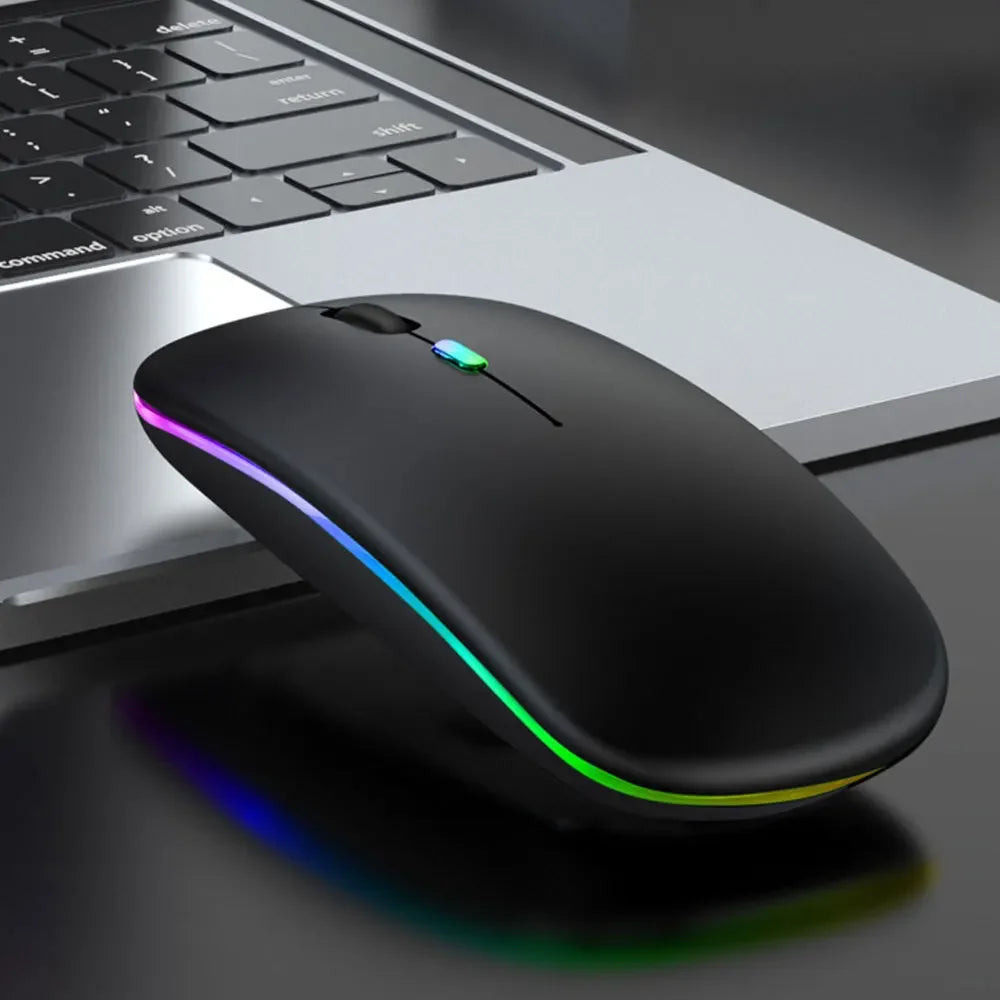 New ultra-thin Rechargeable Wireless Bluetooth mouse 2.4G dual-mode mobile phone computer tablet mute colorful direct sales