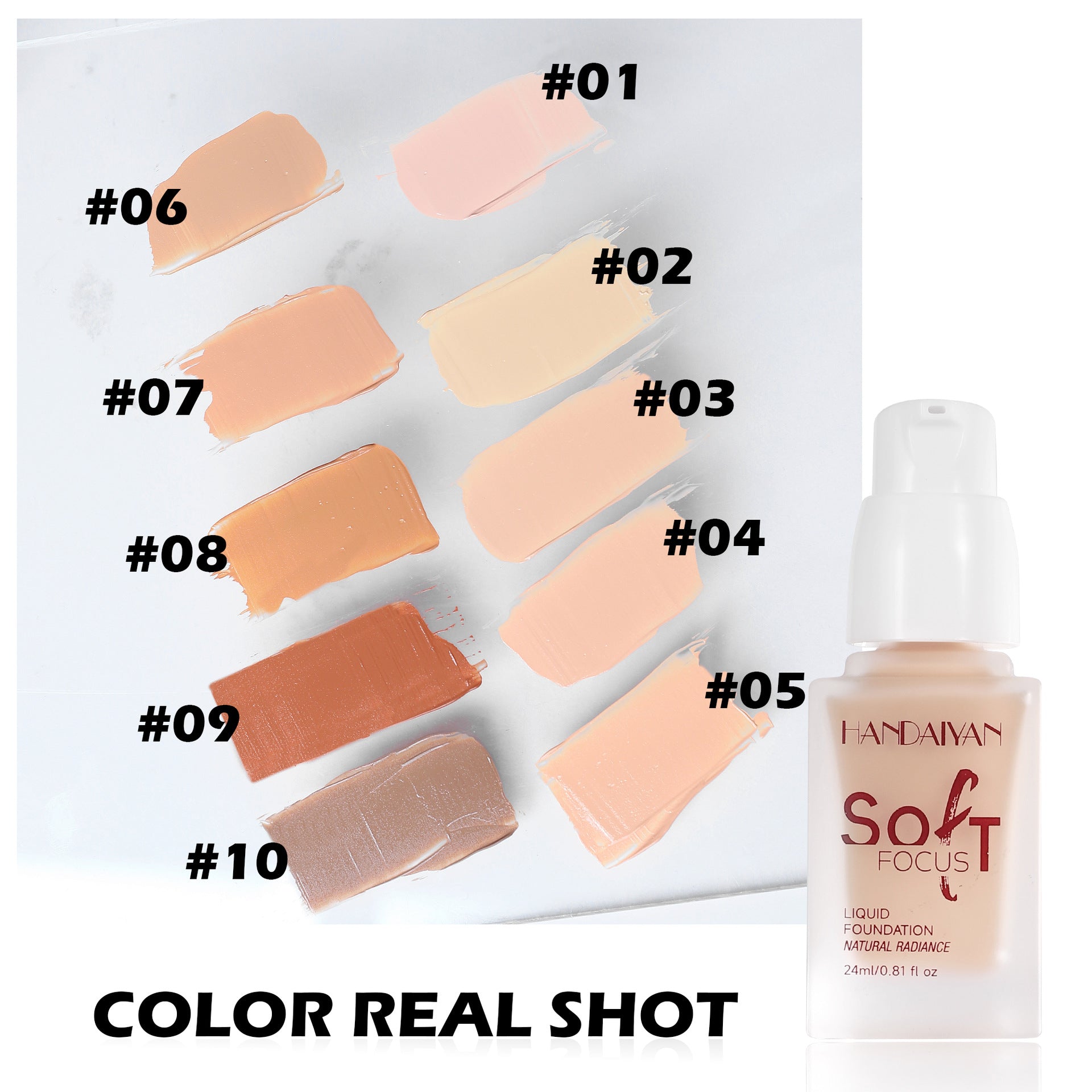 Cross-border liquid foundation concealer long lasting smear-proof makeup non-dry leather not stuck foundation cream handaiyan European and American liquid foundation