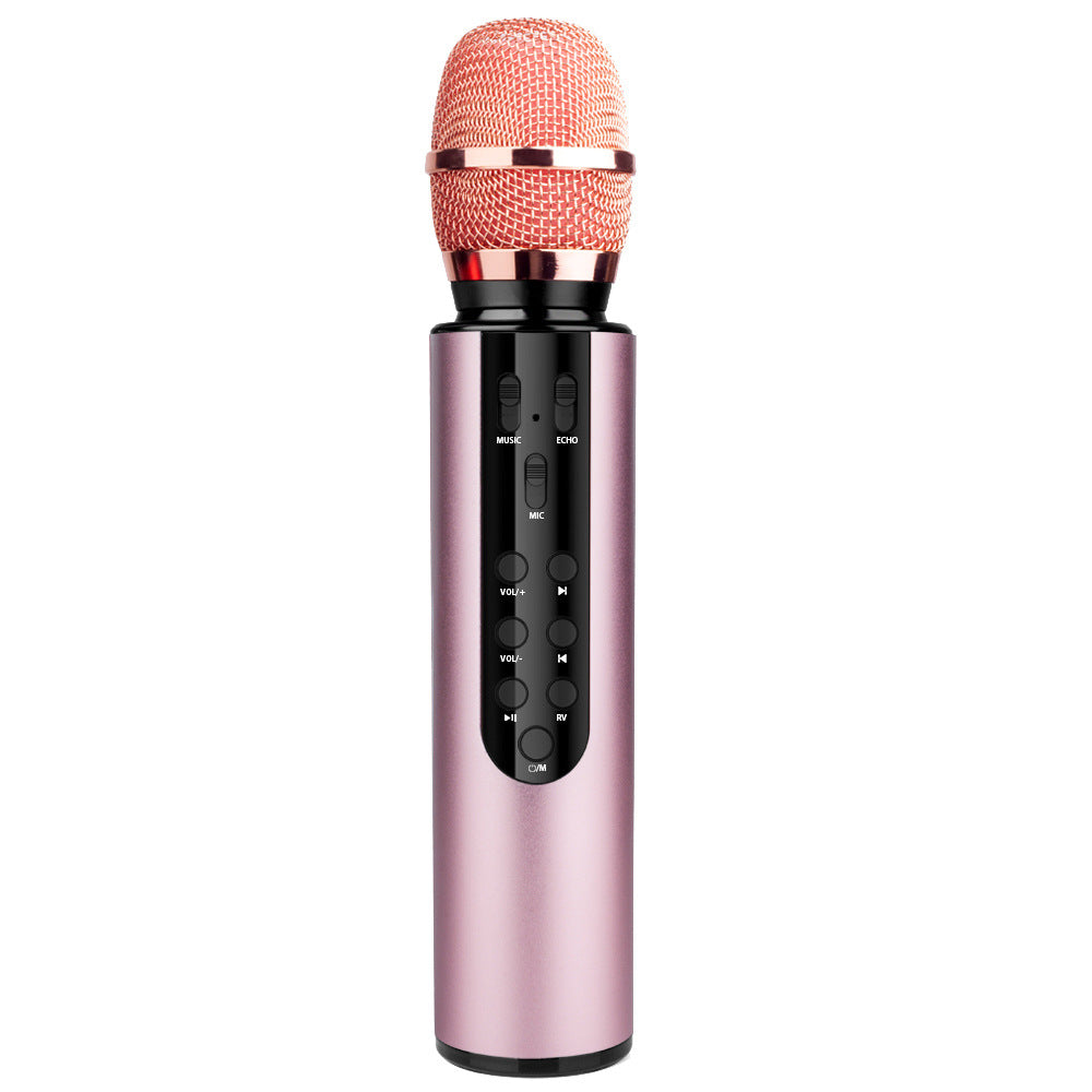 Cross-border custom wireless condenser microphone dual speaker portable Bluetooth microphone home singing audio microphone