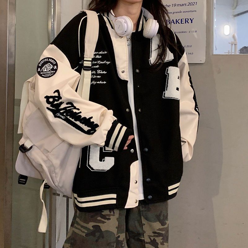 American baseball jacket for women 2022 Spring and Autumn New Korean style all-matching embroidered loose student top ins fashion brand