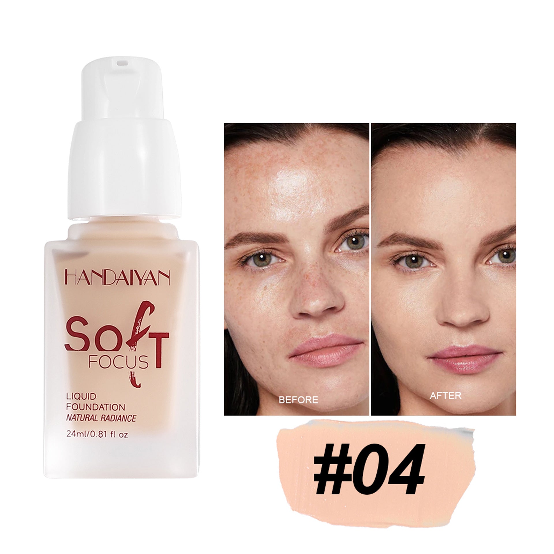 Cross-border liquid foundation concealer long lasting smear-proof makeup non-dry leather not stuck foundation cream handaiyan European and American liquid foundation