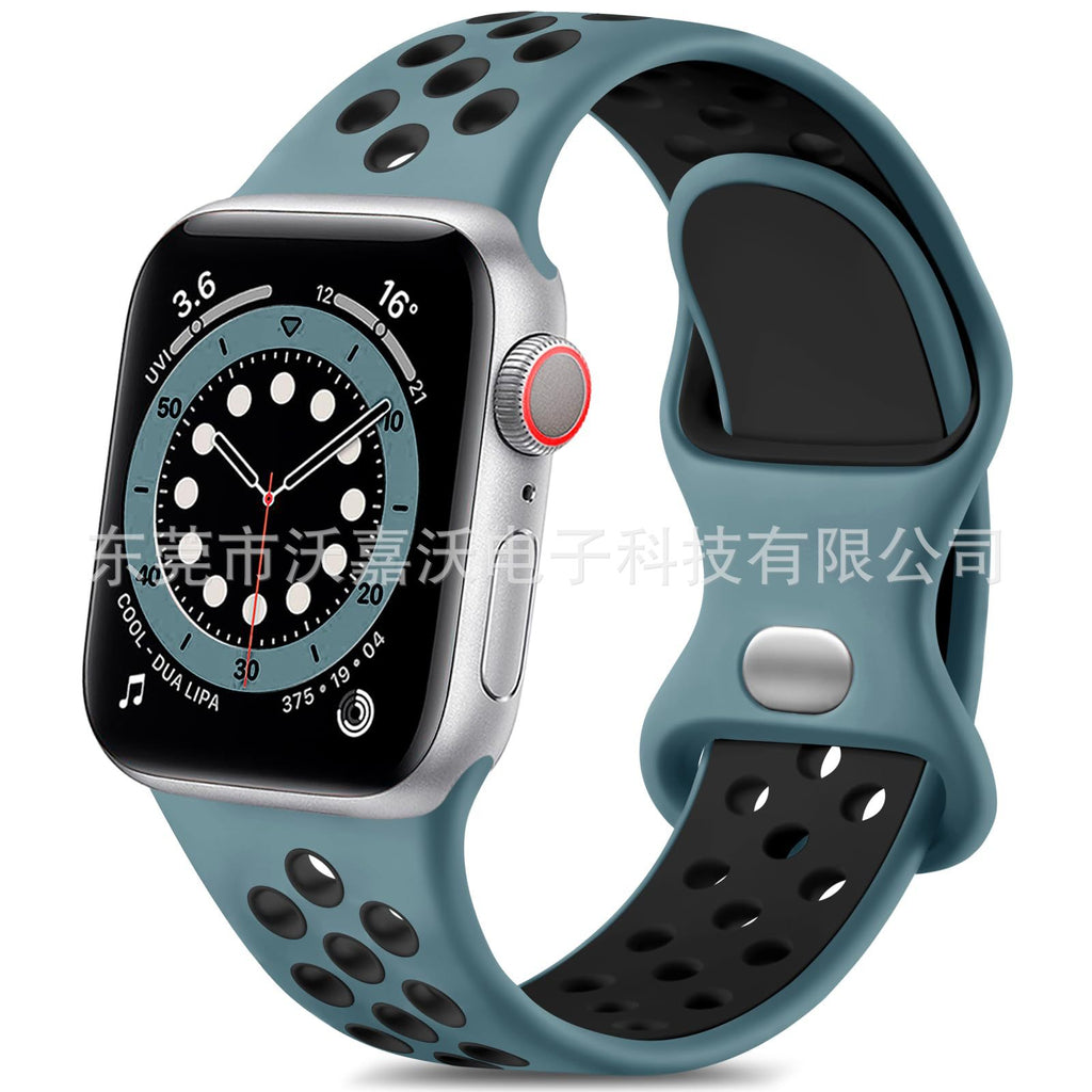 Applicable to Apple watch herringbone tail iwatch s10 generation two-color silicone sports Apple smart watch band