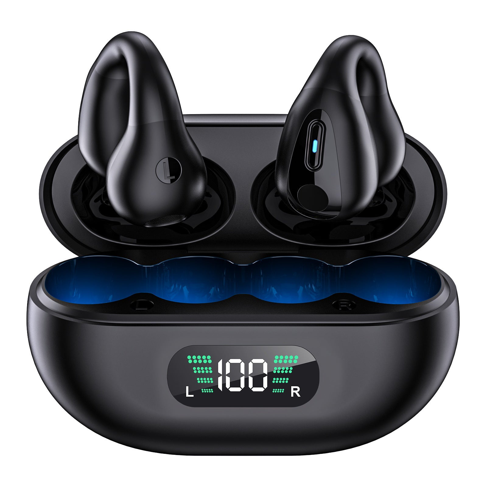 Cross-border Amazon Wireless Bluetooth headset ear-mounted private model sports noise-canceling headset large power clip-on headset