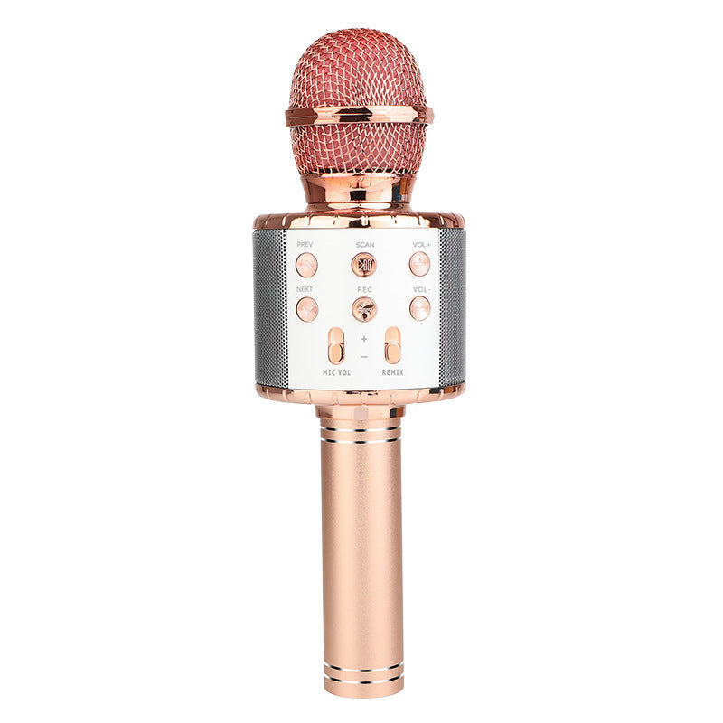 Cross-border direct supply WS858L wireless Bluetooth mobile phone karaoke capacitor microphone stereo microphone integrated live streaming equipment