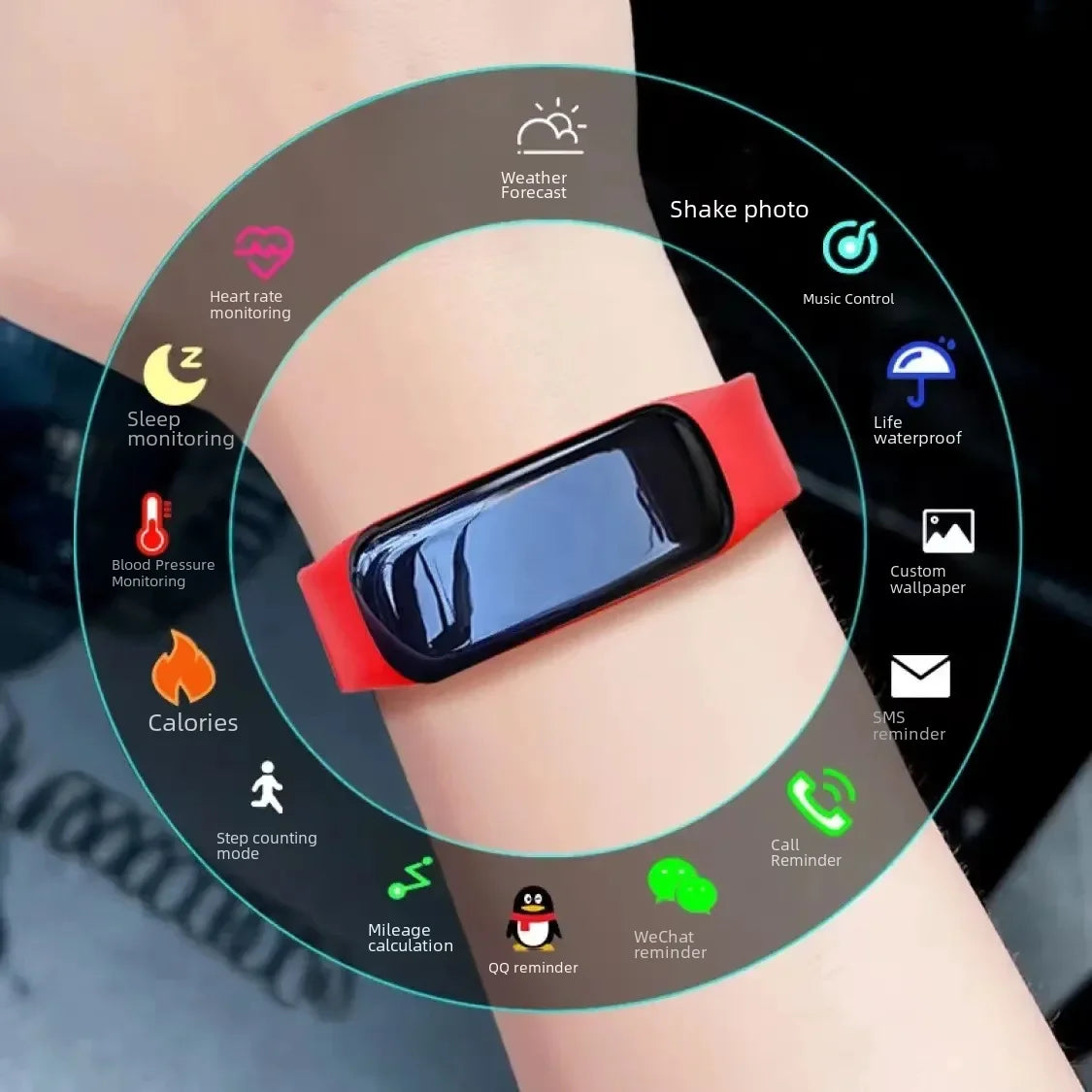Multifunctional Sports Smart Bracelet – Blood Pressure, Heart Rate & Sleep Monitor