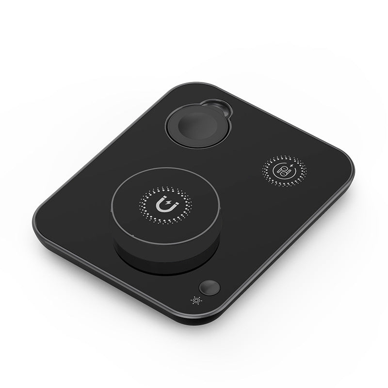 Amazon hot mobile phone three-in-one wireless charger 15W fast charge foldable seven-color ambience light wireless charger electrical appliances