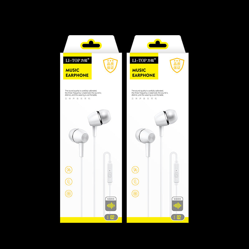 Rio Tinto Q2 in-ear 3.5 subwoofer Android smart earplugs with controller audio headset with microphone factory direct sales
