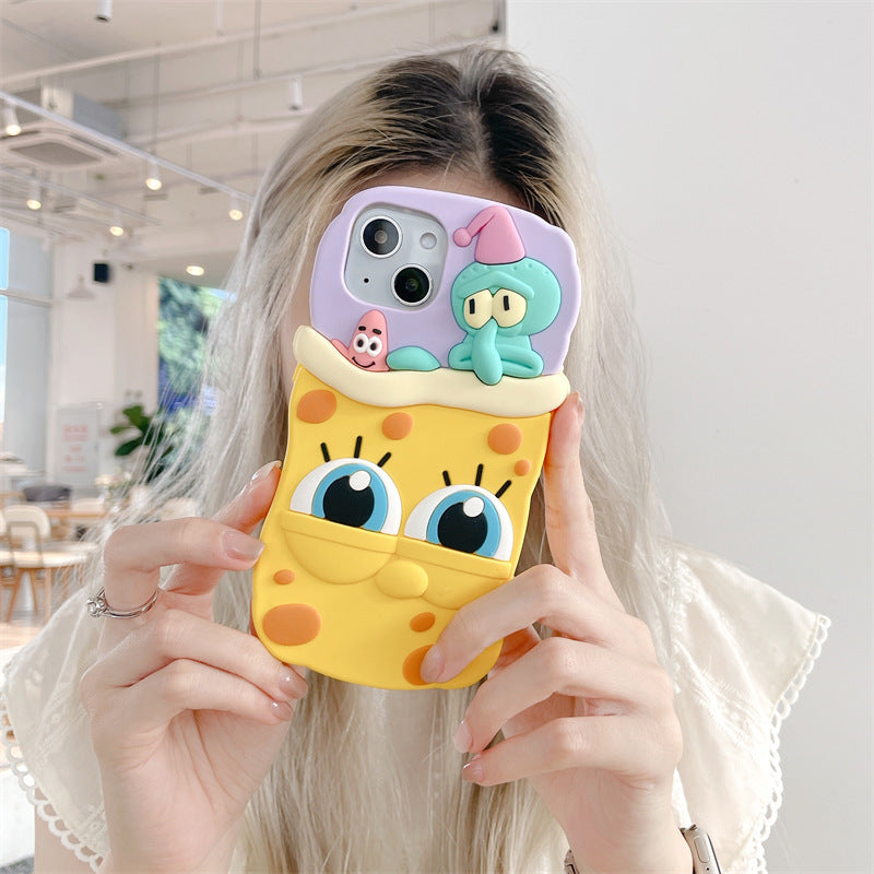 iPhone phone case Apple 1112p14promax silicone protective cover sponge baby octopus
