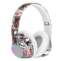 P85 Bluetooth headphone head-mounted wireless painted graffiti colorful luminous cross-border hot bass foldable