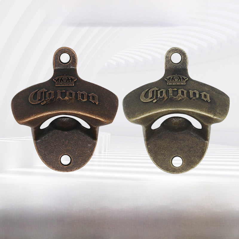Cross-border supply creative wall-mounted fixed beer bottle opener Corona zinc alloy bottle opener