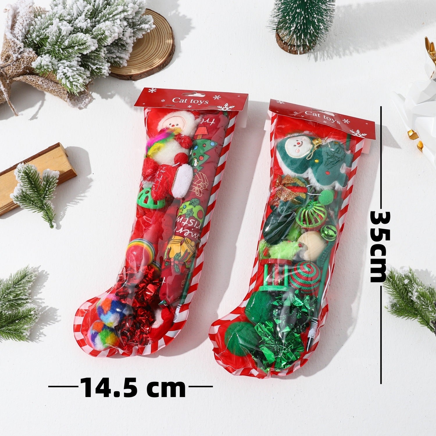 Cross-border Christmas Cat Toy New Christmas theme cat toy 15-piece set cat self-Hi interactive factory direct supply