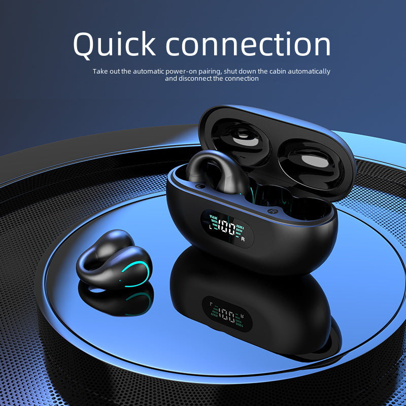 Cross-Border Wireless Bluetooth headset non in-ear ear clip ear hook earphones noise reduction best-seller on Douyin applicable Huawei earphone