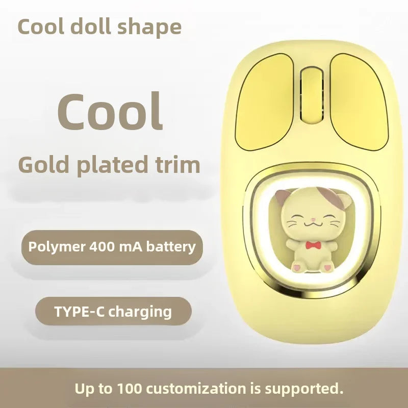 2024 New Wireless Mouse charging dual-mode girl cute laptop mute mouse gift hot sale