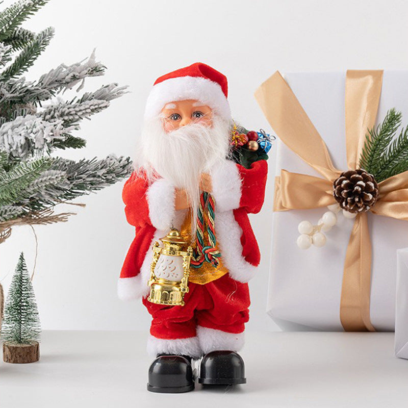 Cross-border Christmas creative gift electric Santa Claus black ladder climbing beads children's toy Christmas decoration