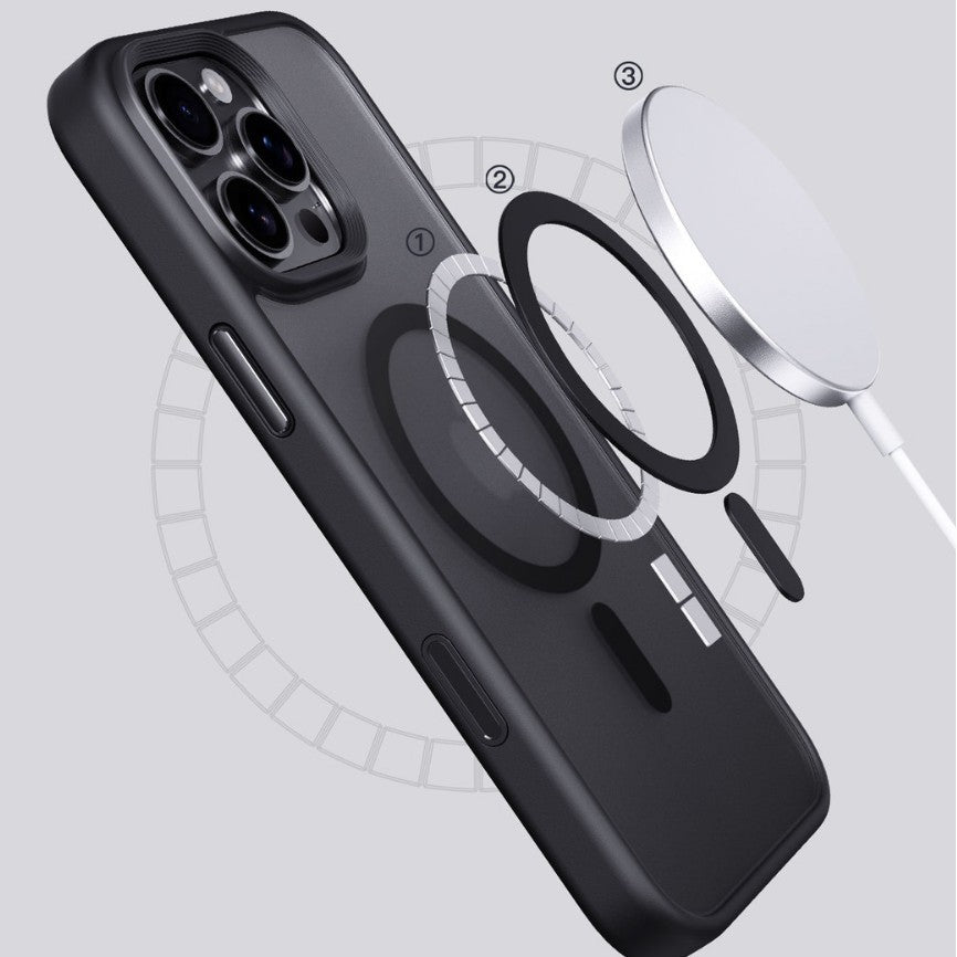 iPhone16promax phone case frosted magnetic belt shooting button shell for Apple 16 mobile phone protective cover