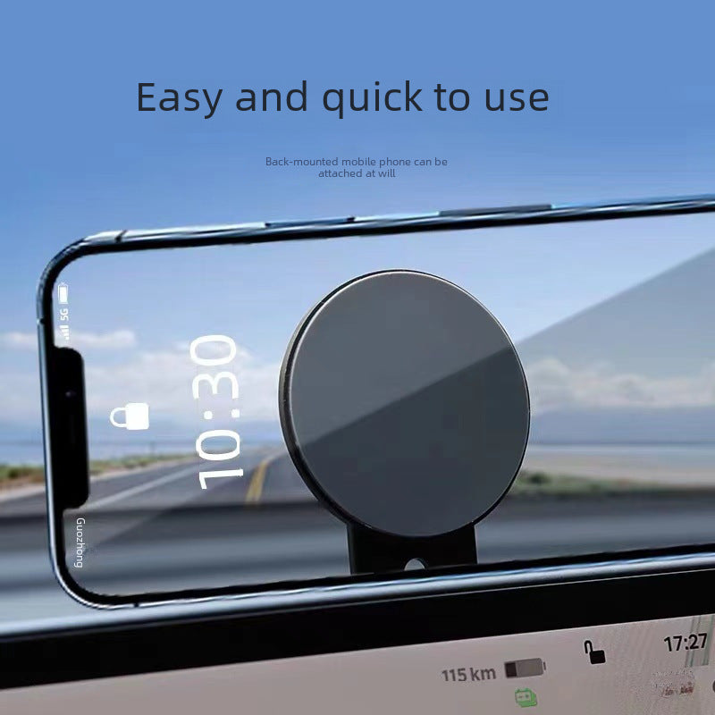 Applicable to Tesla car mobile phone bracket magsafe magnetic suspension screen vehicle navigation aluminum alloy bracket