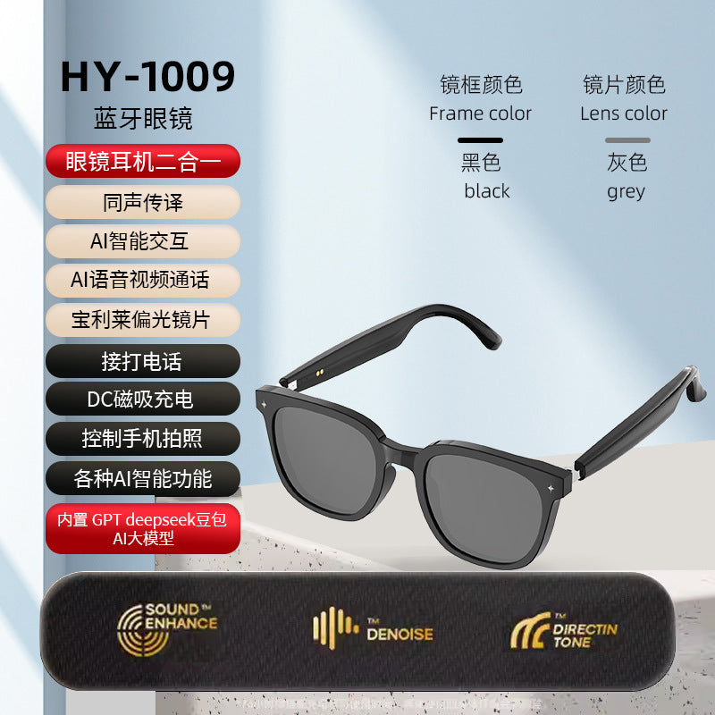 AI Smart Sunglasses – Real-Time Translation, Bluetooth & Music