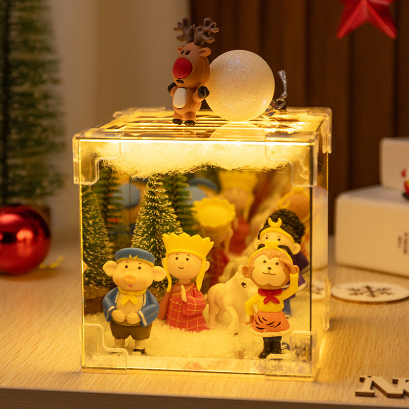 Christmas Cube small night lamp DIY cube Tulip small night lamp DIY handmade cube mirror cartoon cube mirror