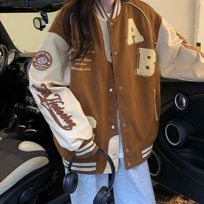 American baseball jacket for women 2022 Spring and Autumn New Korean style all-matching embroidered loose student top ins fashion brand