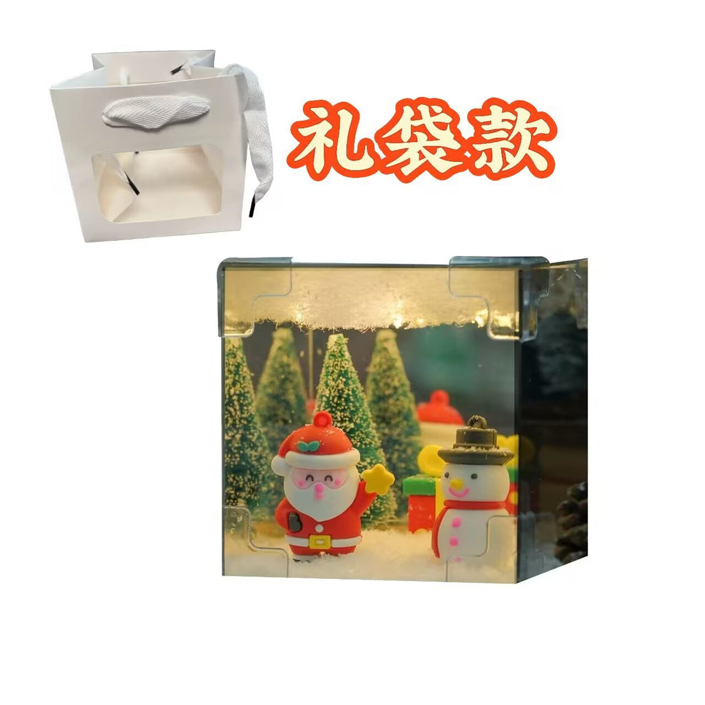 Christmas DIY mirror creative handmade material package Rubik's cube mirror atmosphere small night lamp desktop small night lamp gift