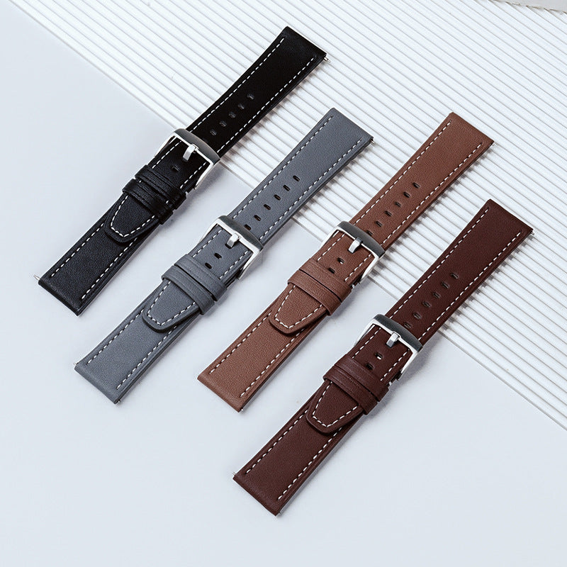 Suitable for Apple watch10/s11 series 22/20 strap smart watch wristband original grain cowhide unisex