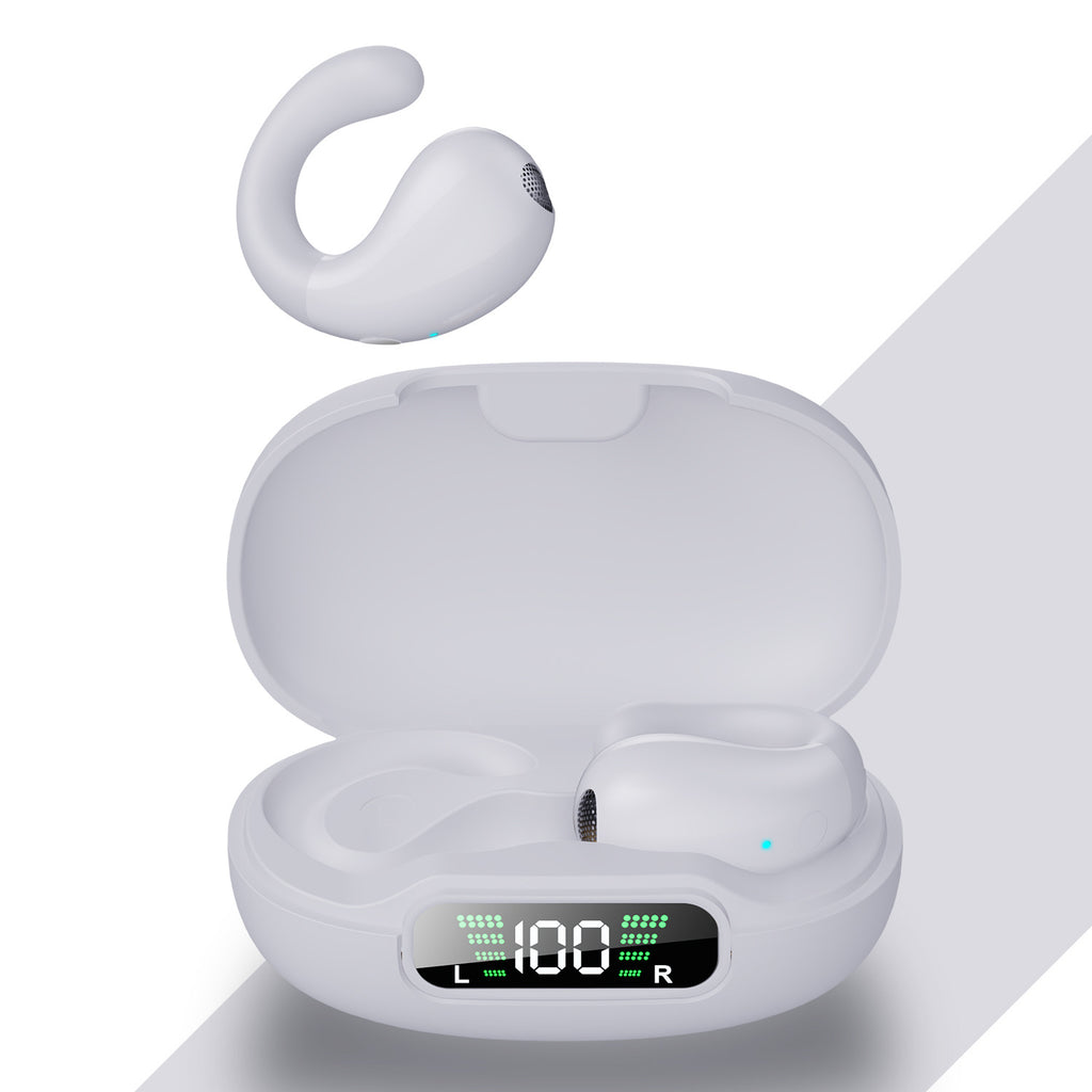 Cross-border Bluetooth headset noise reduction non in-ear wireless sports large power Huaqiang North Africa bone conduction clip-on headset