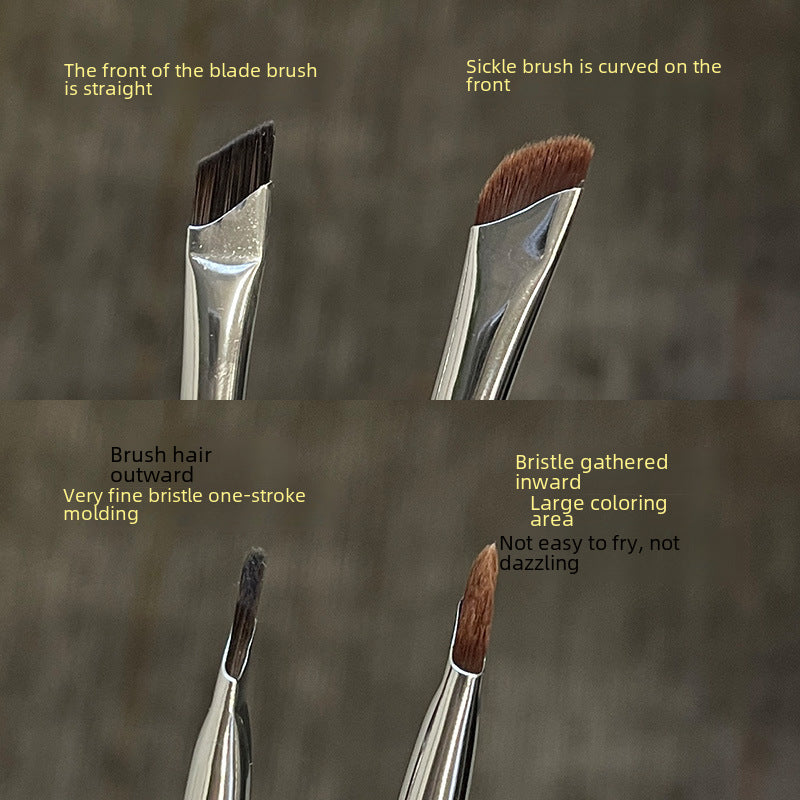 GECOMO sickle eyeliner brush Bevel blade makeup brush eyelid down to crouching silkworm brush eyebrow brush eye makeup brush
