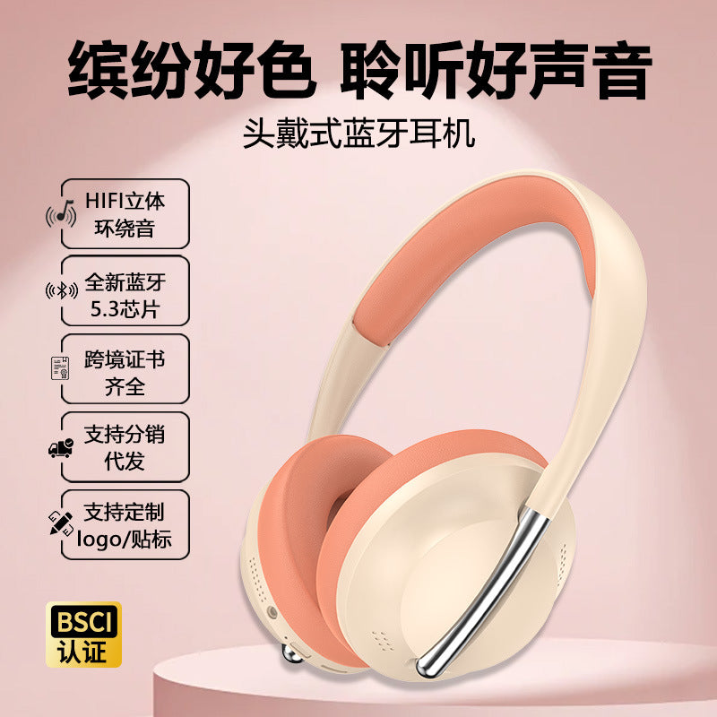 Cross-border real wireless headset Bluetooth headset stereo all-inclusive earmuffs Music FM factory in stock private model headset