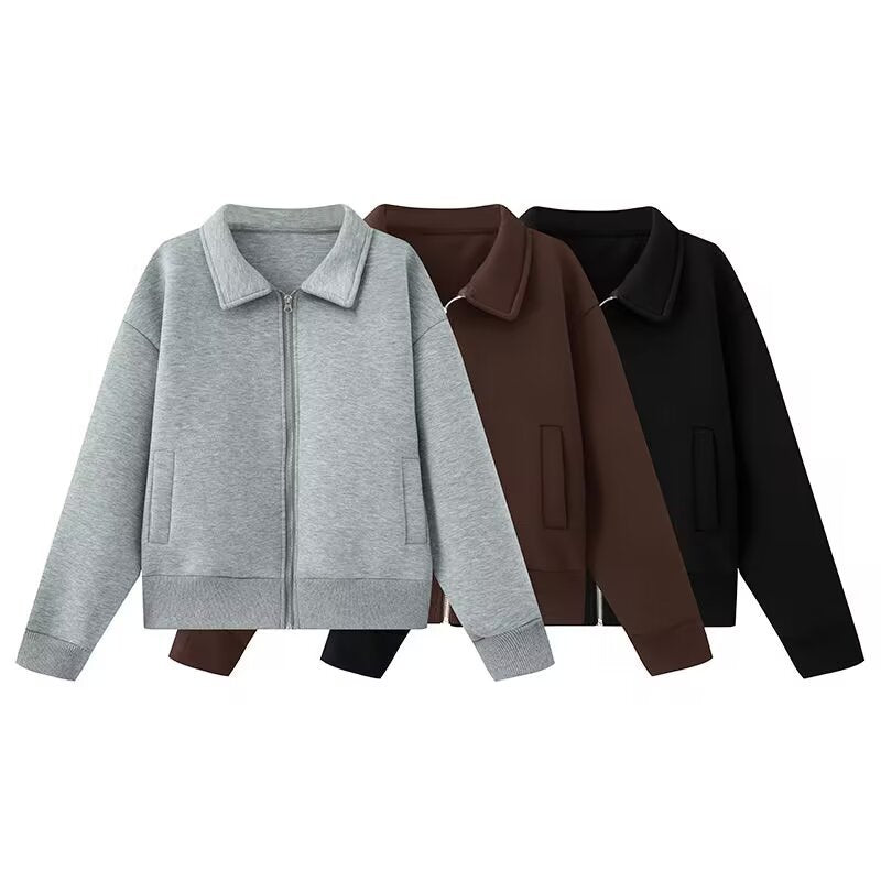 European and American Foreign trade wholesale 2025 new spring and autumn women's clothing diving suit fabric effect pilot jacket coat for women
