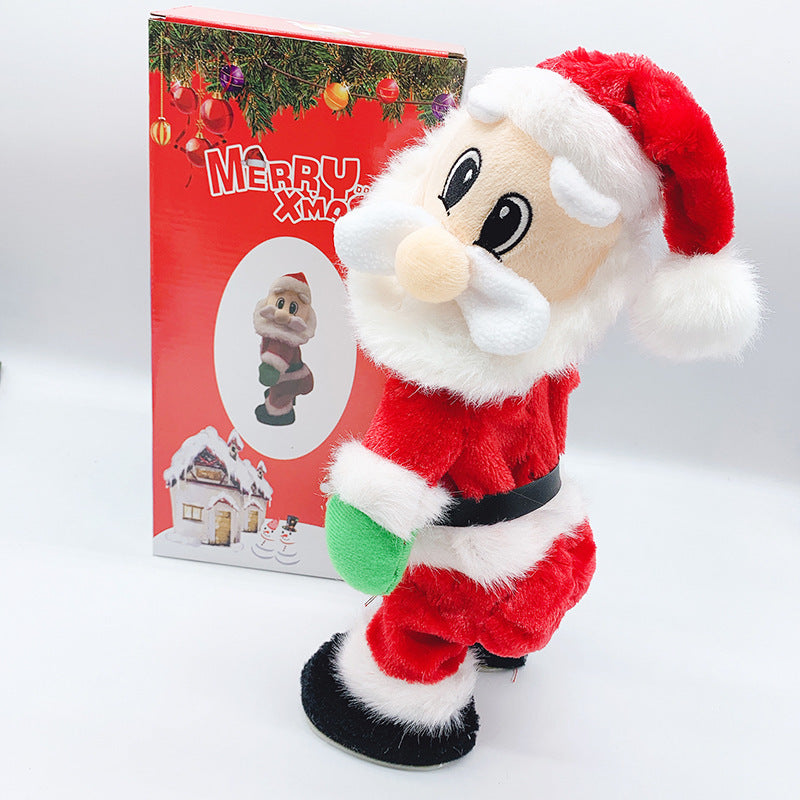 Christmas electric butt shaking Santa Claus toy plush electric Christmas cute toy hip shaking Santa Claus