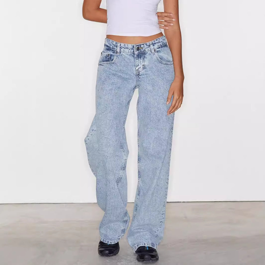Exclusive for cross-border European and American ladies Denim Amazon AliExpress TEMU new women's straight jeans