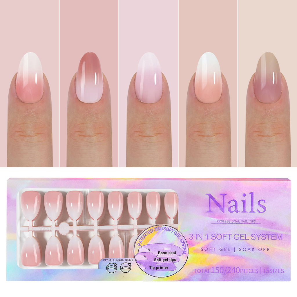 Cross-border nail wear nail gradient seamless wear nail detachable nail French wear nail fake nail patch