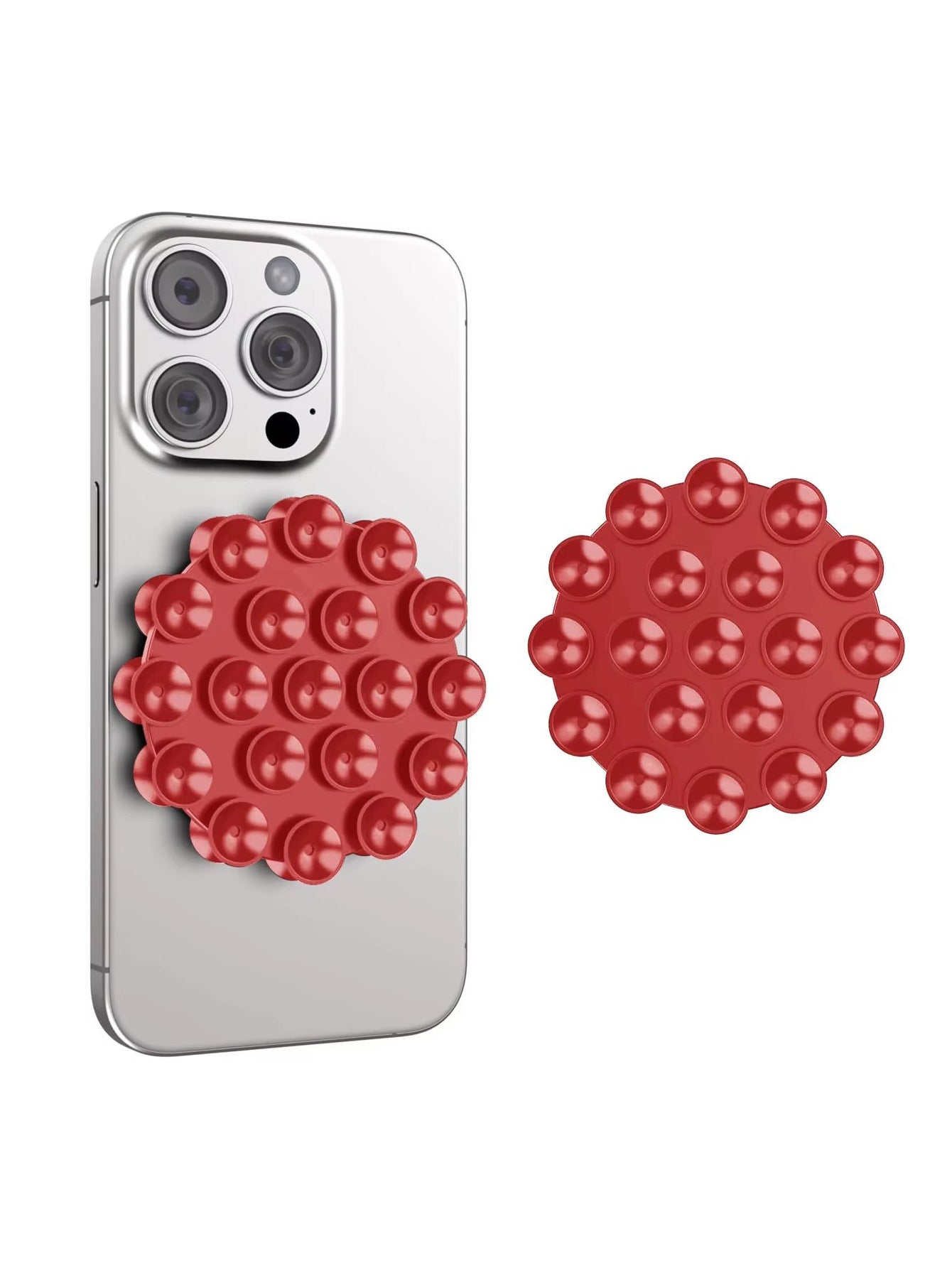 Cross-border factory wholesale mobile phone silica gel sucker 19 tablets double-sided multi-functional round hot selling suction cup self-adhesive non-slip