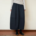 Three-dimensional Bud skirt umbrella skirt thickened autumn and winter commuting figure flattering bathroom skirt mid-length skirt loose high-grade skirt