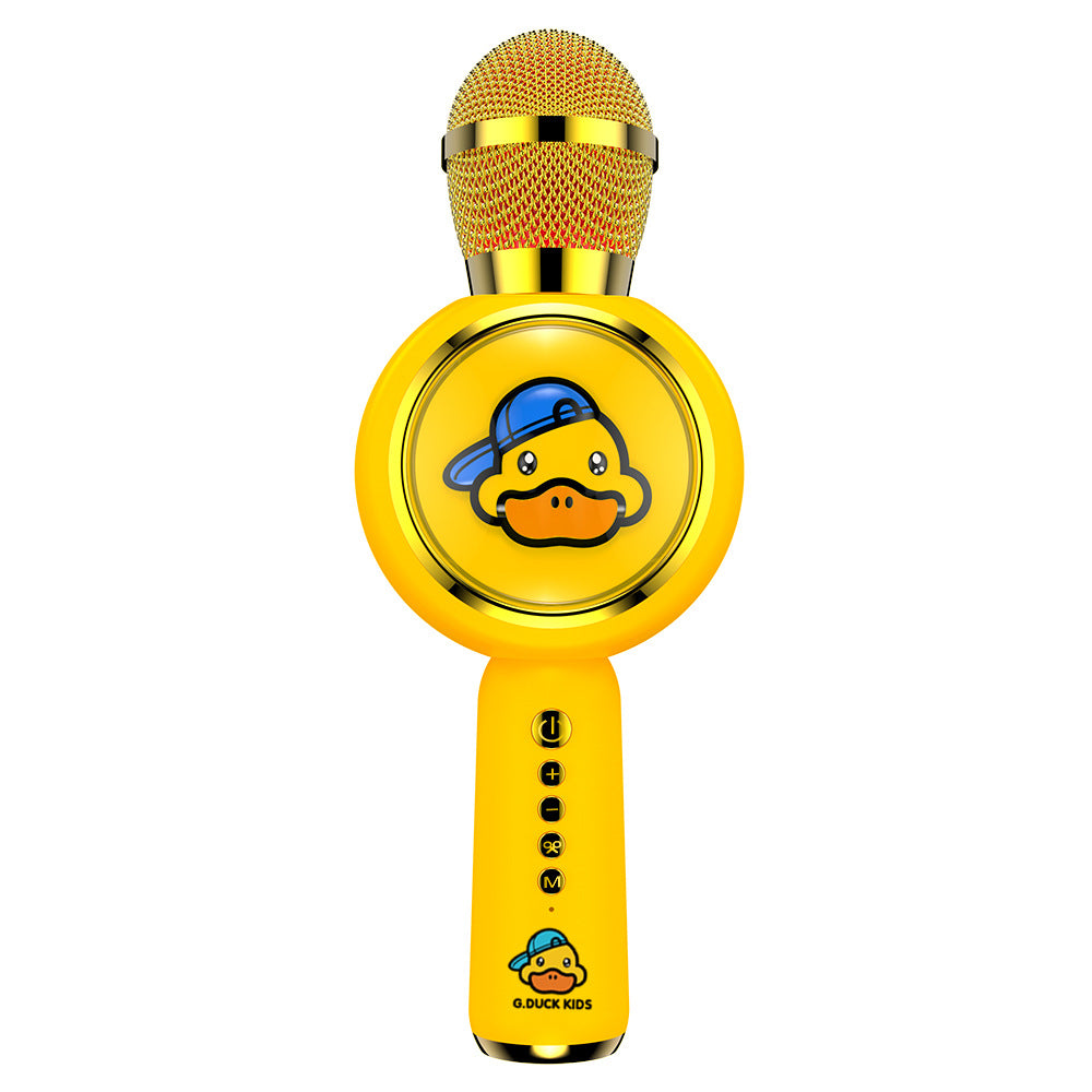 New small yellow duck microphone karaoke children's microphone toy phono integrated wireless Bluetooth singing smart speaker