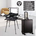 Aluminum Alloy trolley cosmetic case with lamp multi-functional tattoo beauty Bluetooth trolley case makeup artist toolbox