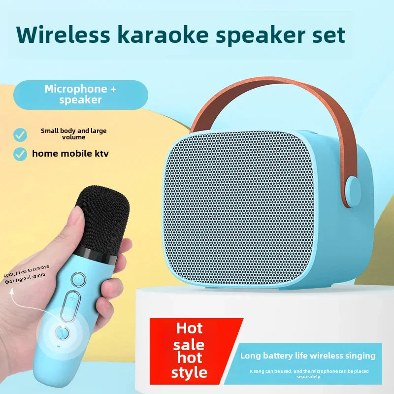 Lebo P2 microphone audio integrated microphone family ktv portable wireless Bluetooth speaker we sing Magic tool