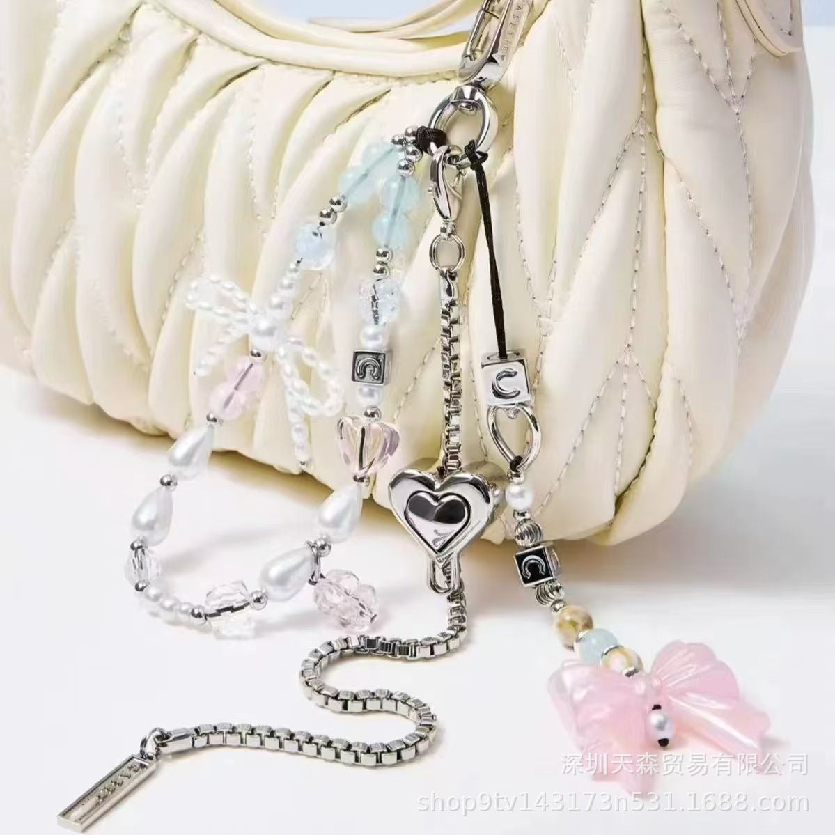 CASETi joint name High version phone chain Handmade stringed pearls phone case lanyard hanging chain wrist pendant for women