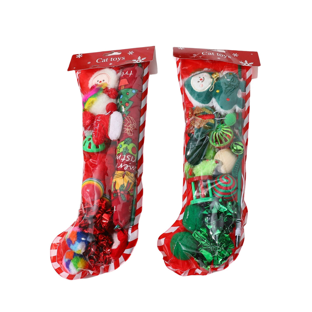 Cross-border Christmas Cat Toy New Christmas theme cat toy 15-piece set cat self-Hi interactive factory direct supply