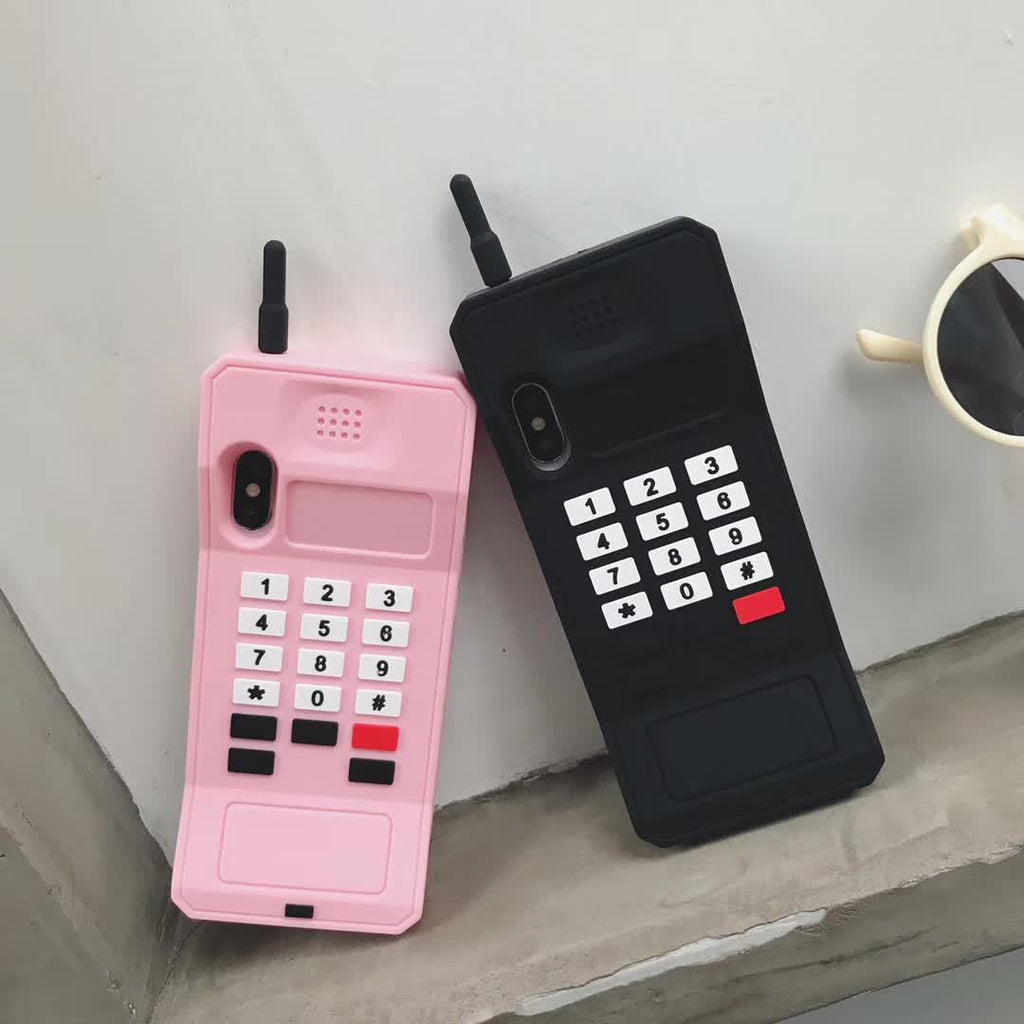 Creative retro cellular phone iphone17promax Apple 14 phone case applicable cartoon silicone three-dimensional 13 soft