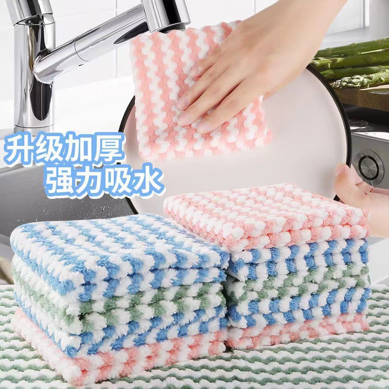 Cationic rag for kitchen dishcloth lazy man absorbent lint-free oil-free scouring pad to clean a table Rag