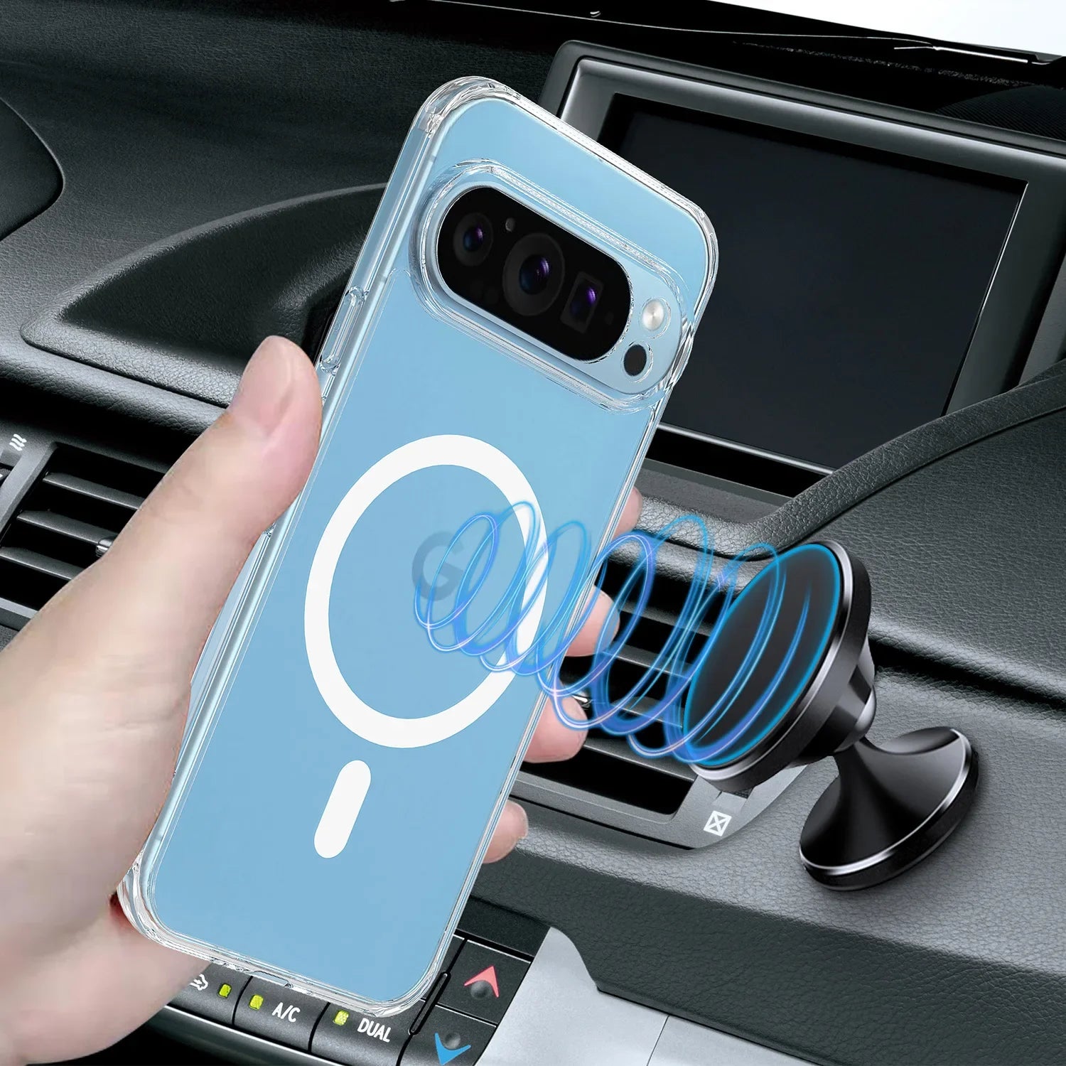 Applicable to Google Pixel 9 Pro XL transparent magnetic phone case magsafe wireless charger magnetic in stock