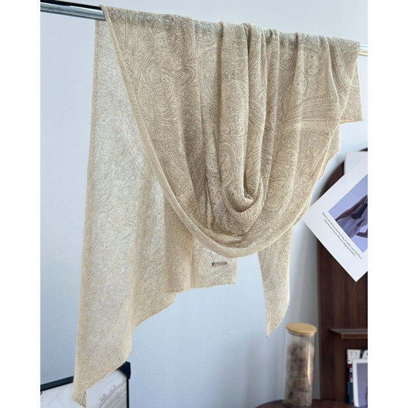 [Gift recommend] Pure cashmere shawl paisley jacquard scarf autumn and winter women's high-end 100% cashmere scarf