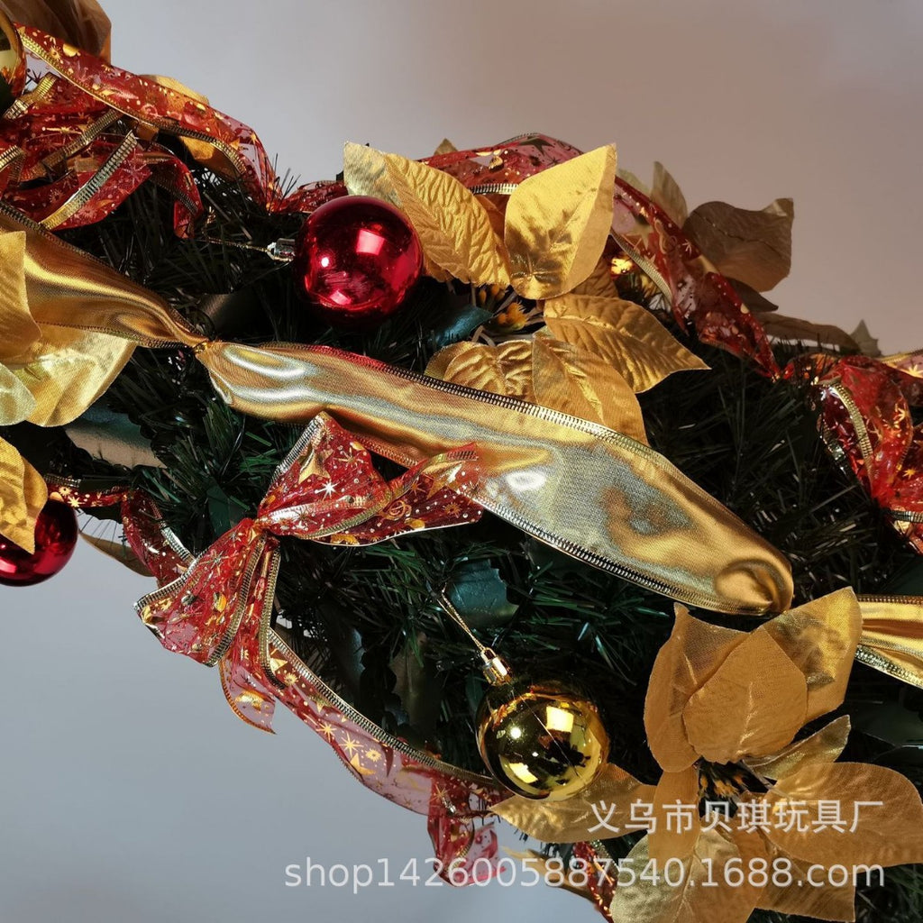 Beiqi 1.8 m Amazon hot telescopic tree with ornament 150LED light frame tree foldable Christmas Festival