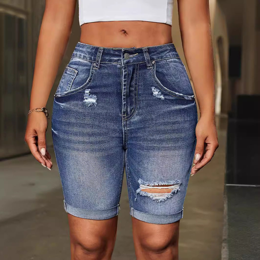 Amazon AliExpress women's jeans high waist wash jeans high waist comfort slim fit stretch jeans